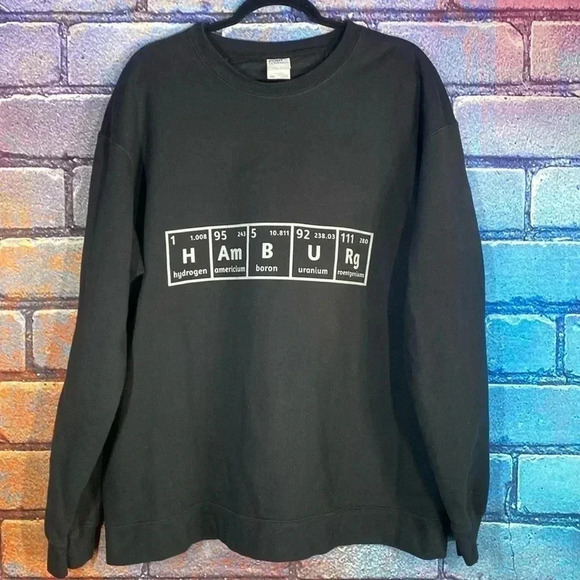 Periodic Table Crewneck Science Sweatshirt Black XXL - Picture 1 of 5